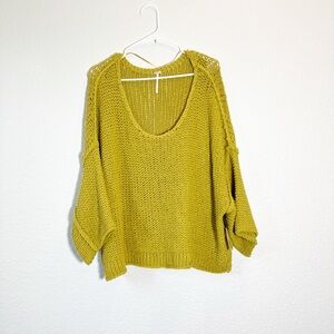 Free People yellow oversized sweater