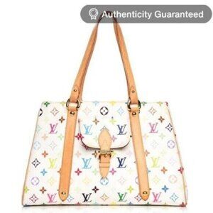 Louis Vuitton Aurelia Monogram Multicolor White Murakami Shoulder Bag Purse Tote