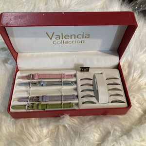 Vintage Valencia Colleccion Watch Band Set Bezels & Straps Only W/Box *No Watch*