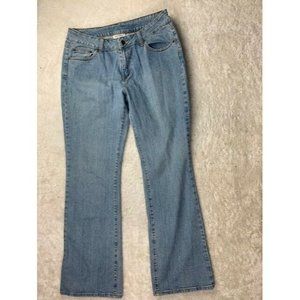 Jeanology Size 12 Womens Jeans Stretch Light Wash Bootcut Mid Rise