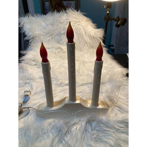 Vintage Christmas 3 Light Window Drip Candle Electric Candelabra Plasticdip