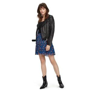 NWT Scotch & Soda blue floral pleated mini skirt, XS