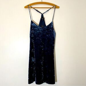 Lea & Viola NWT Navy Blue Crushed Velvet Style Feel Racerback Dress Size XL