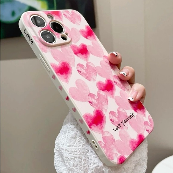 ⚠️Clearance iPhone 13/Pro/Pro Max Pink Hearts Pattern Phone Case - Picture 4 of 4