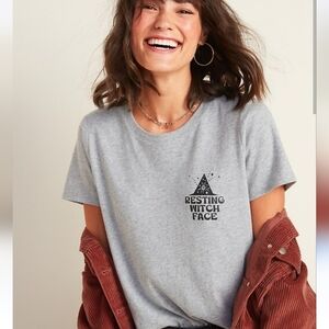 ⭐️40% Off⭐️ Old Navy EveryWear Crewneck Resting Witch Face Graphic T-shirt