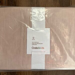 BNWT Crate and barrel pink twin sheet set