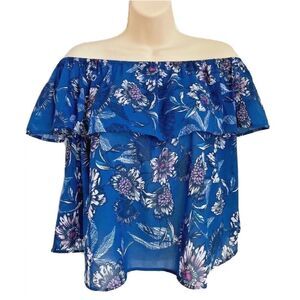 Sienna Sky Off The Shoulder Top in Blue Floral XS