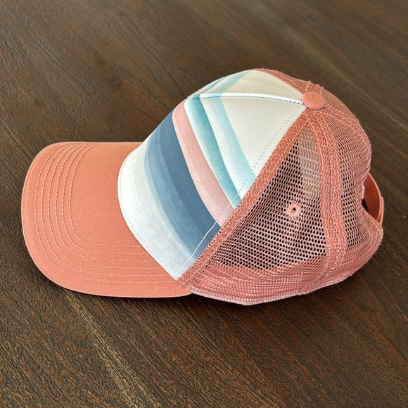 PRANA trucker hat mesh back adjustable strap cotton blend blush pink blue white - Picture 3 of 9