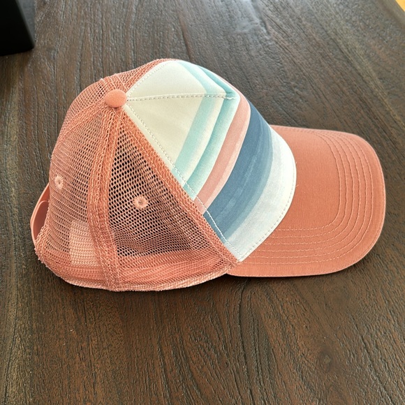 PRANA trucker hat mesh back adjustable strap cotton blend blush pink blue white - Picture 4 of 9