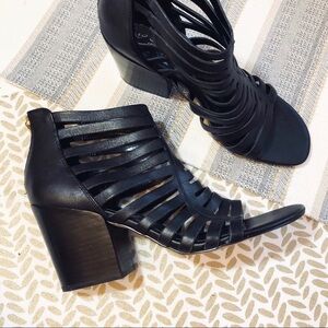 Isola black leather sandals