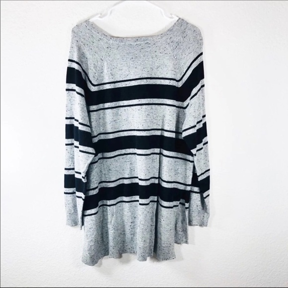 Vince Camuto gray and black confetti stripe sweater XLarge Like New - Picture 5 of 5