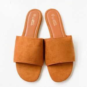 Mata “Lifeline” Tan Slide Flat Sandals