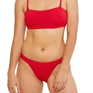 💚HP💚NWT Andie Swim The Banded Cheeky Bikini Bottom in Cherry Red 🍒