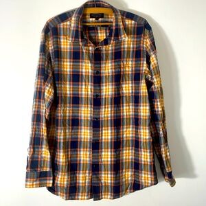 Banana Republic Orange & Blue Lightweight Flannel Size XL