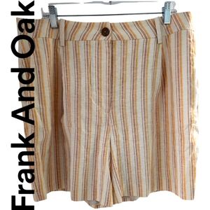 🆕️NWT Frank and Oak Striped Amelia Shorts Colour Honey Plus Size 16