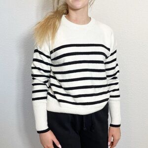 Philosophy black and ivory stripe sweater Small