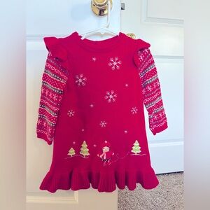 Gymboree Girls Red Christmas Sweater Dress