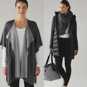 Lululemon Women’s After Asana Wrap, Grey, Size O/S, Cardigan, Classic, Fall, Gym