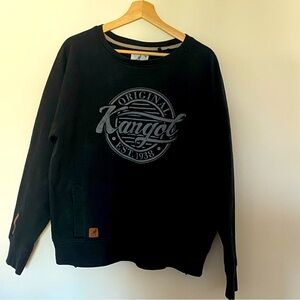 Kangol Women’s Crew Neck Black Sweatshirt, Size Large, Vintage Feel, Trendy