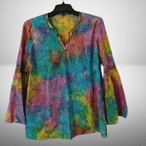 Handmade Boho Tie-Die Tunic Size