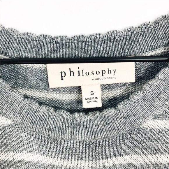 Philosophy gray stripe sweater dress - Picture 5 of 6