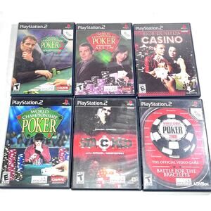 PS2 Poker Game Lot of 6 Casino World Championship Poker Stacked World Series