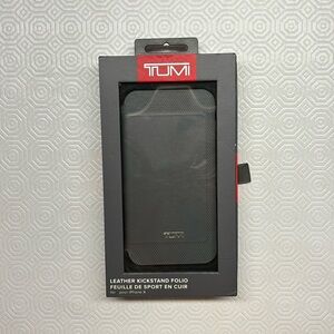 Tumi Mobile Accessories iPhone X Case Leather Kickstand Folio Colour Pewter