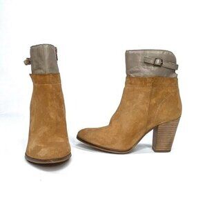 SEYCHELLES Tan and Gray Leather Ankle Boots 8