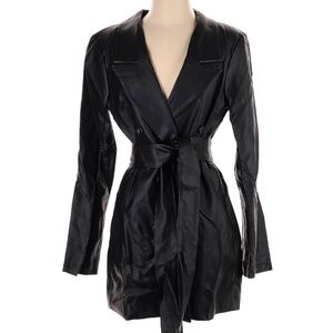 Lovers + Friends Faux Leather Trench Coat NWT Size Small