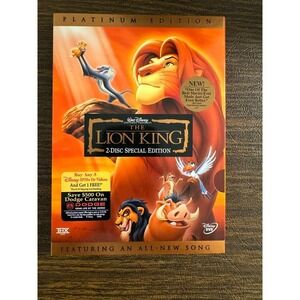 Walt Disney Lion King 2003 2 Disc Special Edition DVD With Slip Cover & Booklet