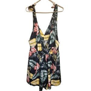 Shein Curve Floral Tropical Hawaiian Romper, Plus Size 2XL