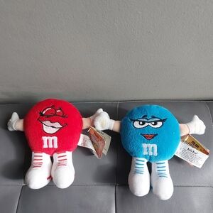 Vintage M&M's Swarmees Mini Plush 5” BELLE BLUE /Rikku‎ Red Rare with Tag 1998