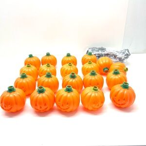 Pumpkin String Lights 20 Small Blow Molds on Blinking Lights