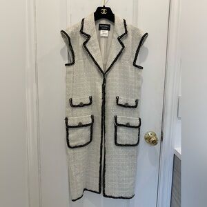 Chanel Linen Blazer Jacket Size FR 38