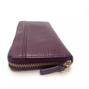 #FOSSIL Edgy Tara Zip Around Continental Style DARK RED Leather Clutch Wallet