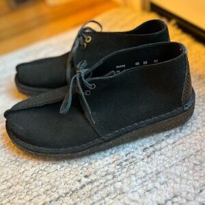 Clarks Desert Trek Men’s Black Suede Shoes