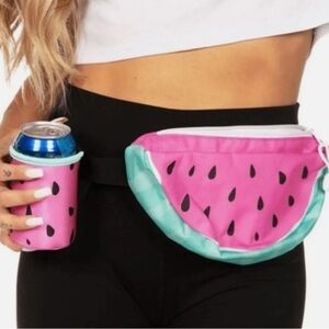 ULTA BEAUTY Belly bag Fannie pack watermelon drink koozie attaches to belt NEW