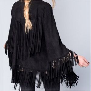 Show Me Your Mumu Marma Fringe Faux Suede Jacket / Cardigan / Kimono