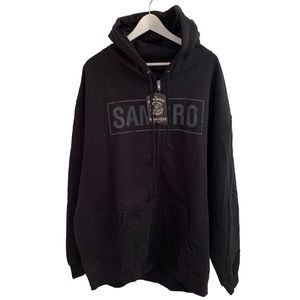 Sons of Anarchy Samcro Licensed Full Zip Hoodie Black Grey Biker Streetwear