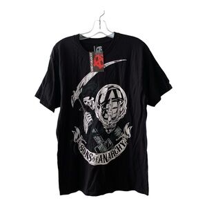 Sons of Anarchy Reaper Licensed Graphic T Shirt Black & White Biker Y2K Large