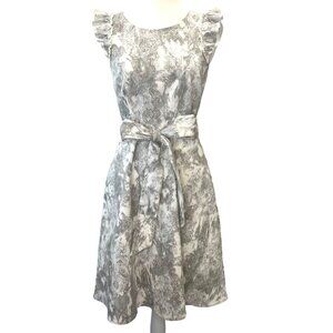 Abbey Glass Alison Dress Belted A Line Snake Skin Python Print Ladies Size SMALL