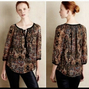 ANTHROPOLOGIE meadow rue marya peasant blouse