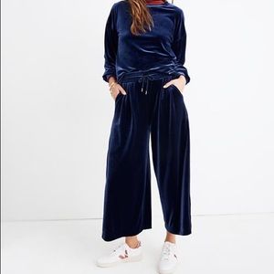 MADEWELL Stretch Velvet Huston Crop Pants NWT M