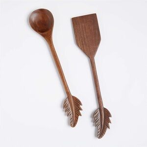 NWT Crate and Barrel Wood Serving Utensils