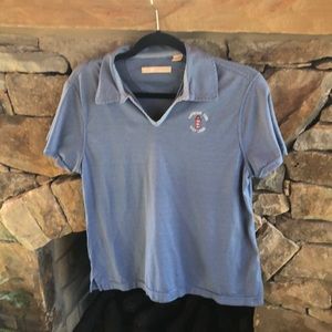 Vintage Greg Norman Blue Golf Shirt; Hilton Head Emblem; Large; Good Condition!