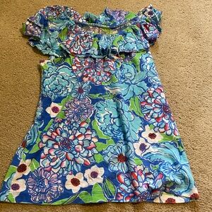 Lilly Pulitzer Wynne tank blouse blue mayflowers