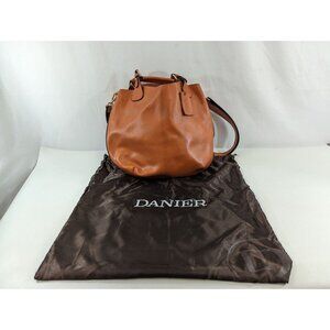 Danier Leather Hobo Purse w/ Dust Bag Tan Purse Tote Animal Print Interior