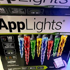 APPLIGHTS 24 Icicle LED Light 140 Effects Phone Apps Bluetooth Control Lightshow