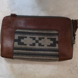 Y2K Authentic Aztec Pendleton Leather Trimmed Clutch | TheStyleMinr