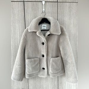 Zara Sherpa Cropped Jacket